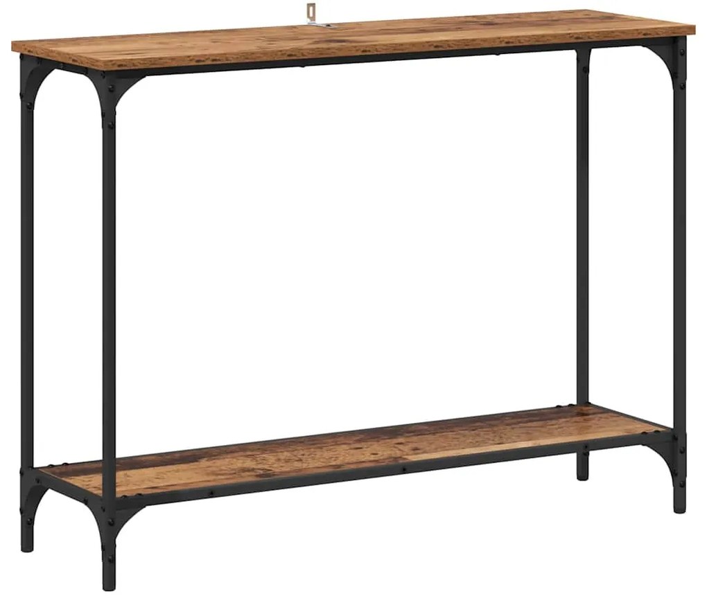 Konzolasztal polcokkal Régi fa 101 x 30.5 x 75 cm Faanyag