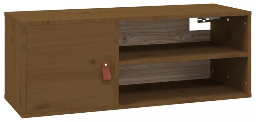 2 db mézbarna tömör fenyőfa faliszekrény 80 x 30 x 30 cm