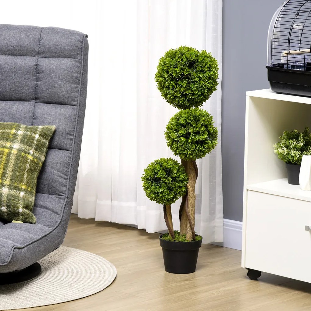 Műnövény, buxus, cserépben 90cm magas