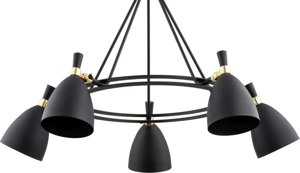 ARGON 2118 CHARLOTTE Modern Csillár Fekete, Sárgaréz E27 IP20