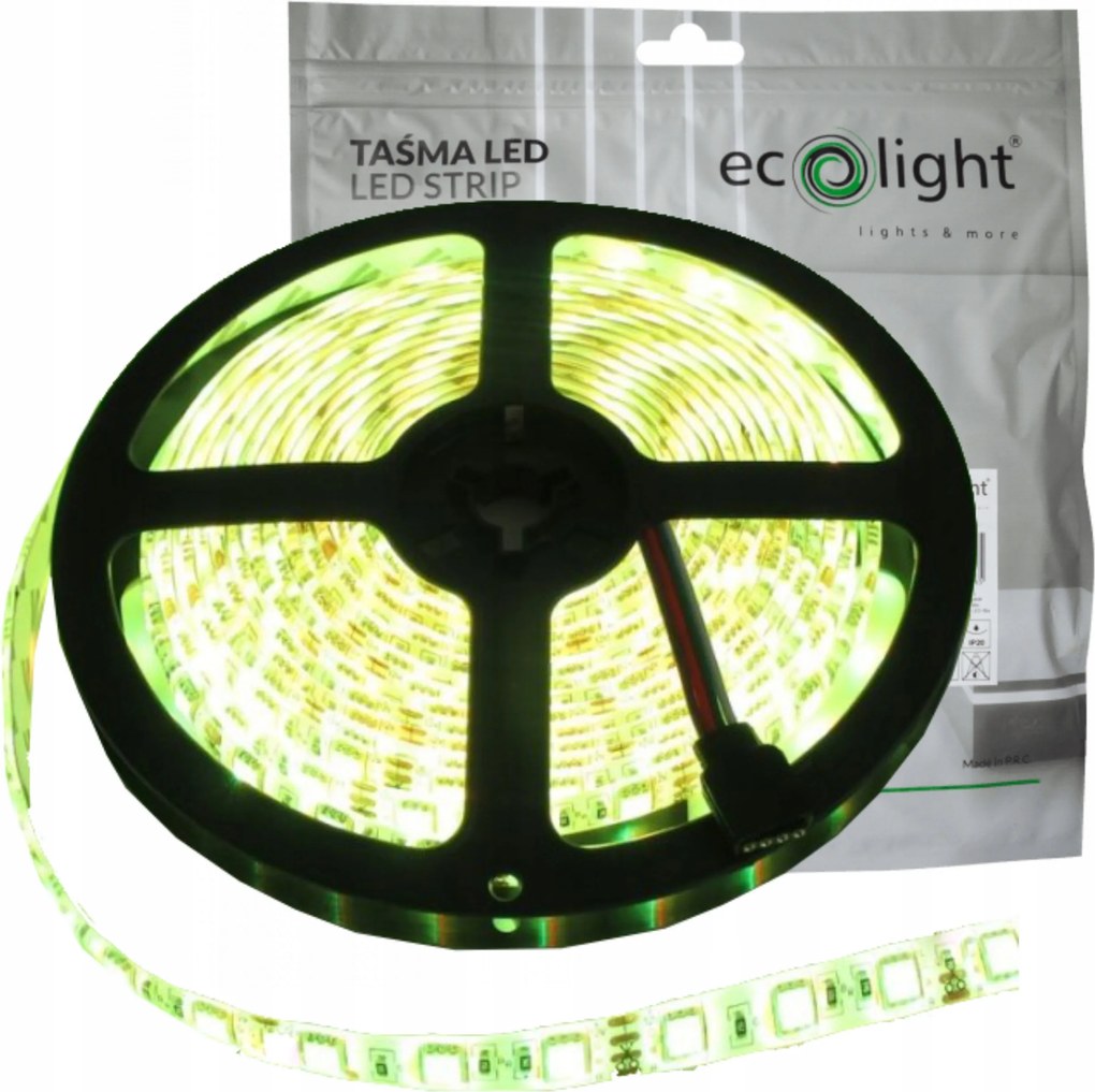 Led szalag 24W 4,8W/m 12V IP20 Szín Sárga 5m Tompítható