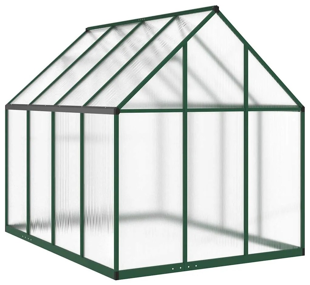 zöld alumínium melegház alapvázzal 224 x 169 x 195 cm