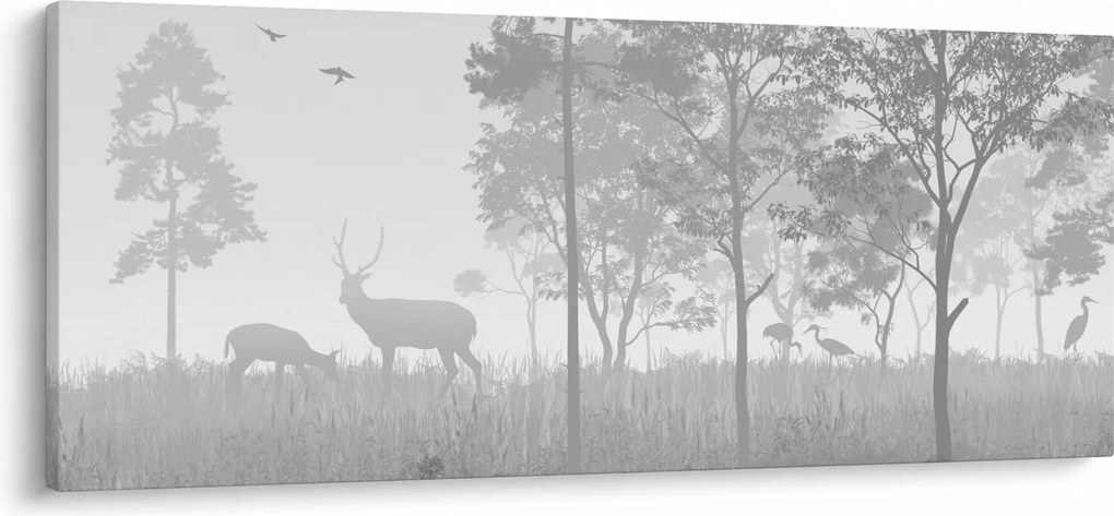 Kép - rét szarvasokkal (120x50 cm)