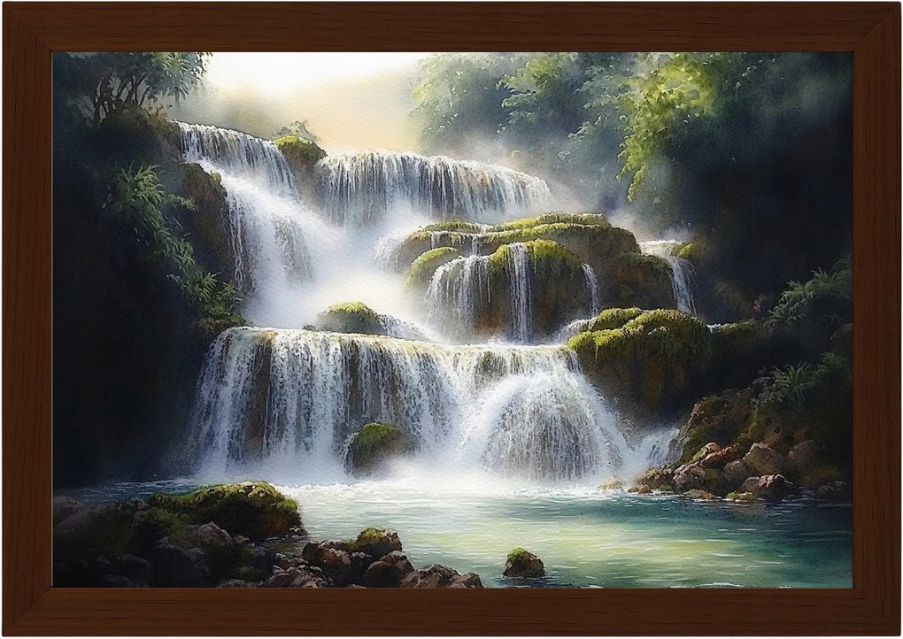 Poszter Keret Fa Tájkép Horvátország Park Krka Vízesések Folyó 60x40