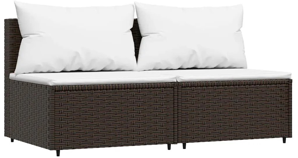 3 részes barna polyrattan kerti ülőgarnitúra párnával