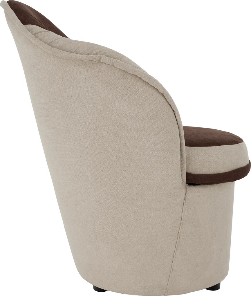 Fotel tárhellyel, bézs/barna, PERSI