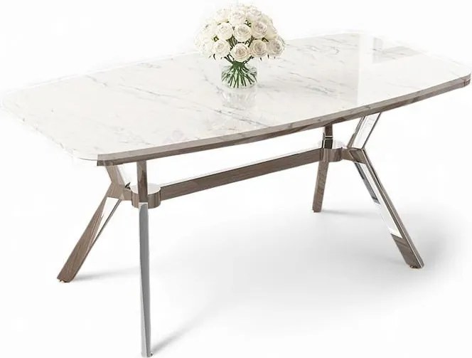 Esla - White Marble, Chrome