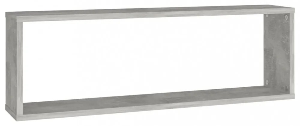2 db betonszürke szerelt fa fali kockapolc 80 x 15 x 26,5 cm