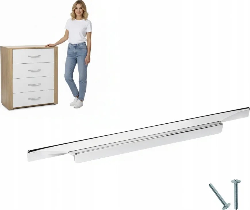 Bútorfogantyú Stells -128 matt króm Aks