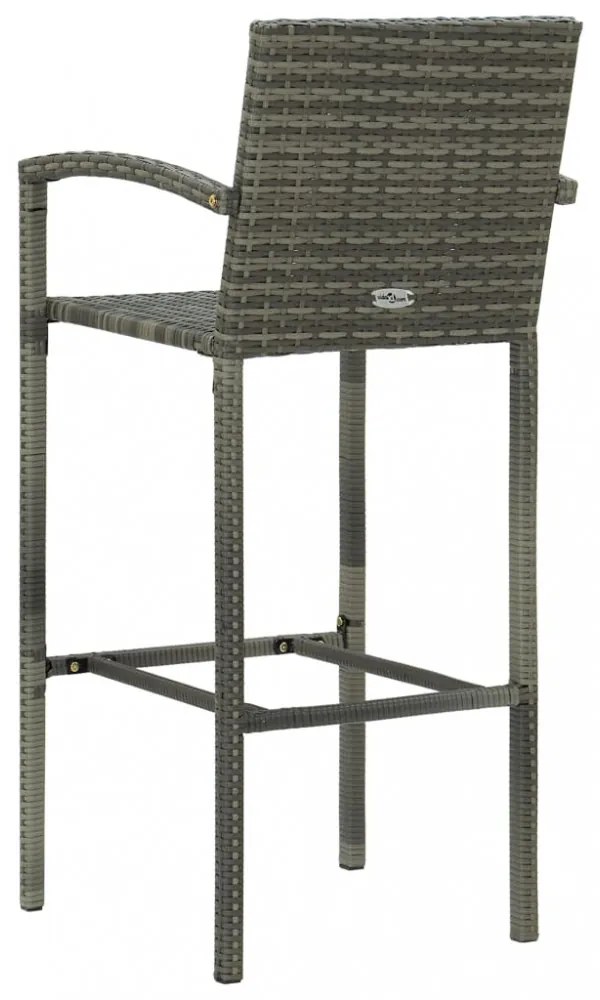 2 db szürke polyrattan bárszék