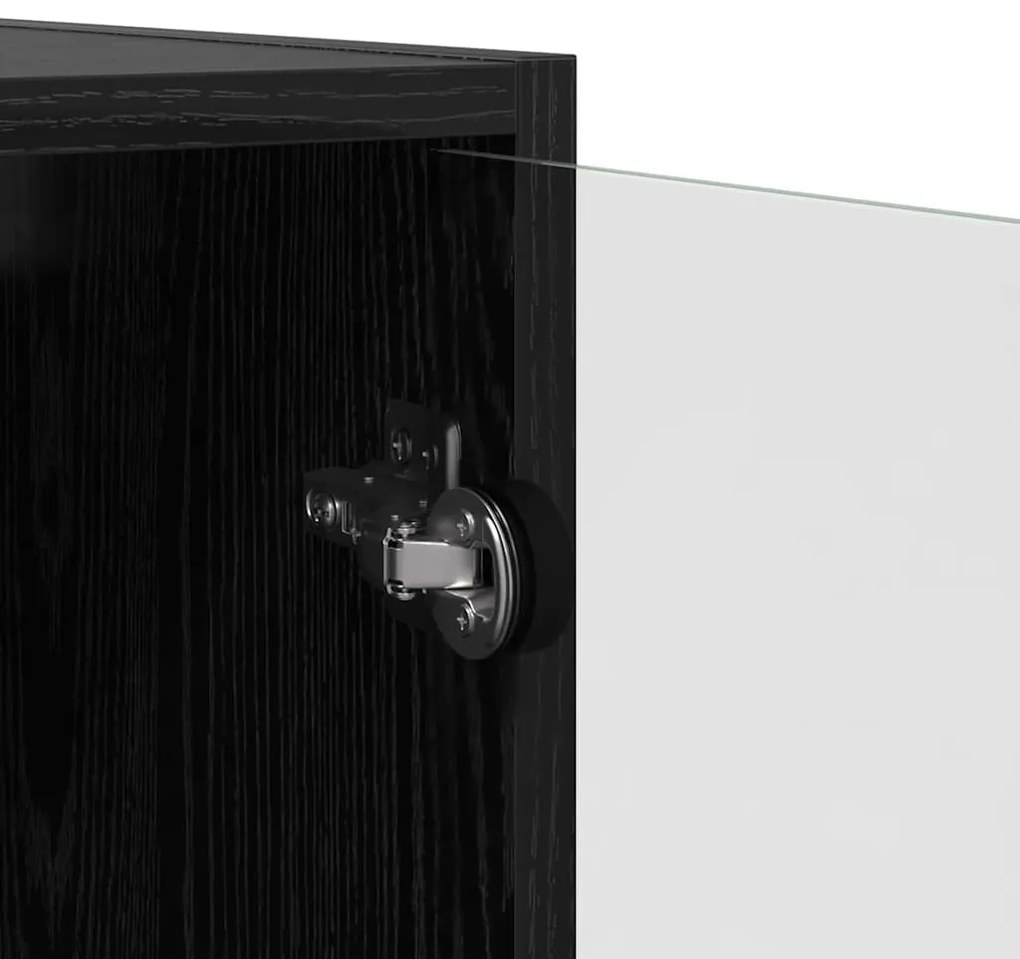 Magasfiú 2 pcs Fekete tölgy 136 x 37 x 142 cm Faanyag