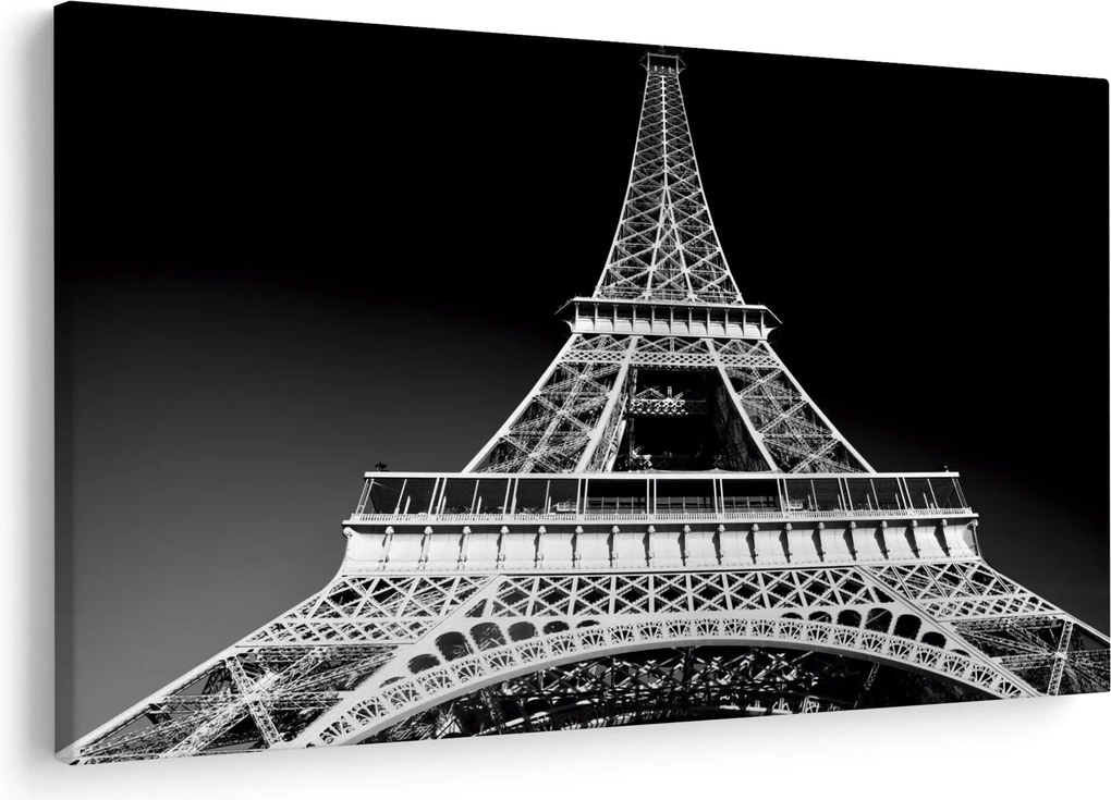 Kép - Eiffel-torony, fekete-fehér (90x60 cm)