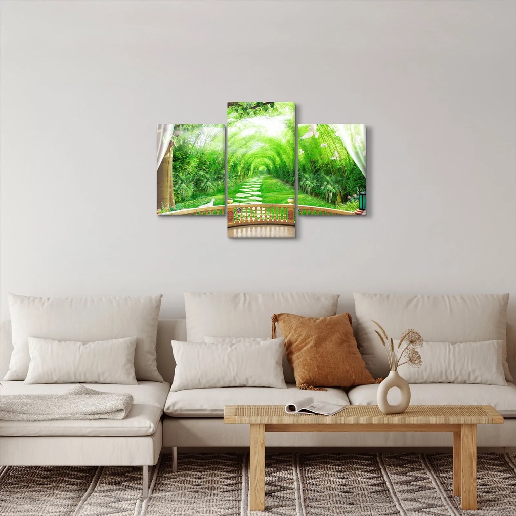 Kép - Trópusi kertre néző kilátás (90x60 cm)