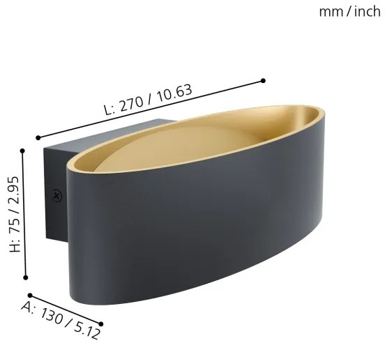 Eglo 98542 - LED Fali lámpa MACCACARI LED/10W/230V