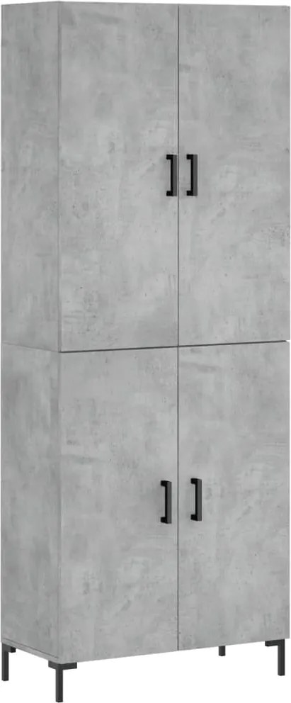 vidaXL betonszürke szerelt fa magasszekrény 69,5 x 34 x 180 cm