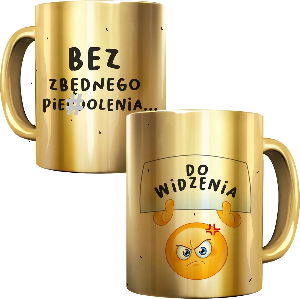 Csillogó Arany Bögre Felesleges Pörkölés Nélkül**emoji Vicces Ajándék