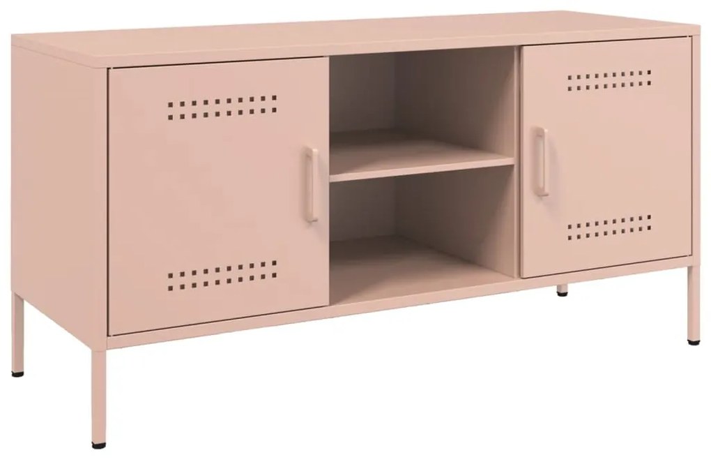 vidaXL rózsaszín acél TV-szekrény 100,5 x 39 x 50,5 cm