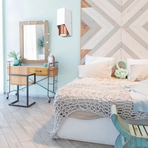 Fali lámpa WALL 1xGU10/8W/230V fehér/réz