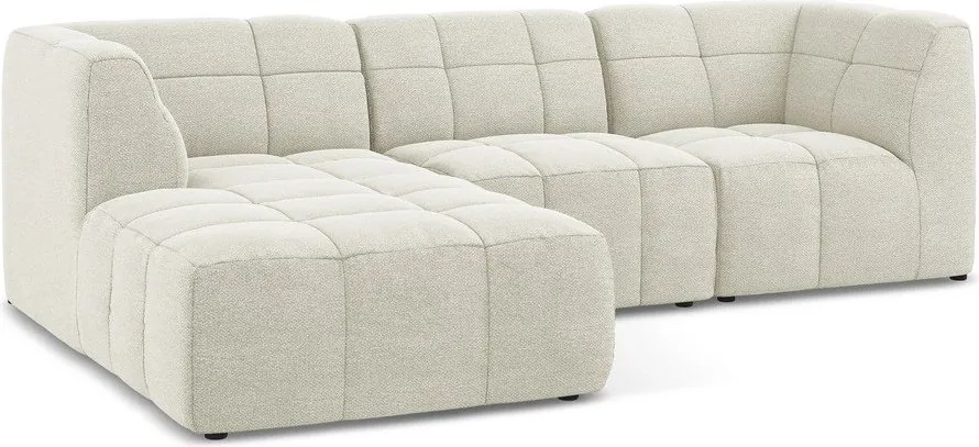 Bézs buklé sarokkanapé (bal oldali-heverő résszel) Aloha – Makamii