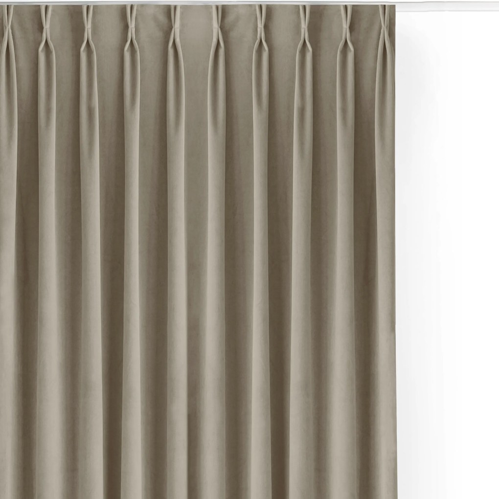 Filumi Velúr függöny sima flexy nappali Sötét Bézs 140x250