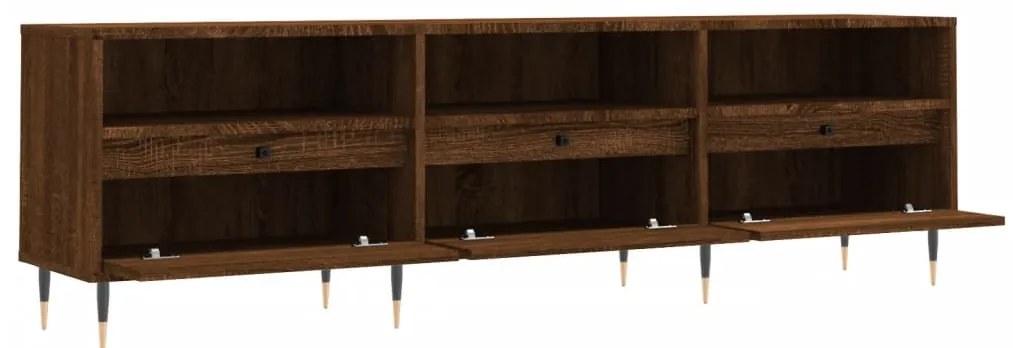 barna tölgy színű szerelt fa TV-szekrény 150 x 30 x 44,5 cm