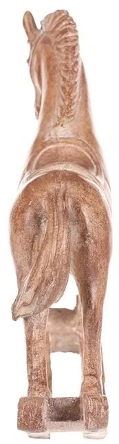 Dekoráció hintaló 19 cm, polirezín, fa utánzat