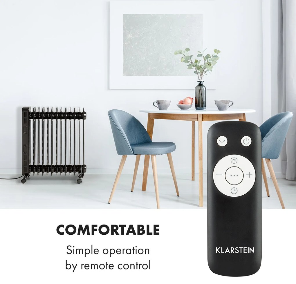 Thermaxx Heatstream, olajradiátor, 2500 W, 5 - 35 °C, 24-órás időzítő, fekete