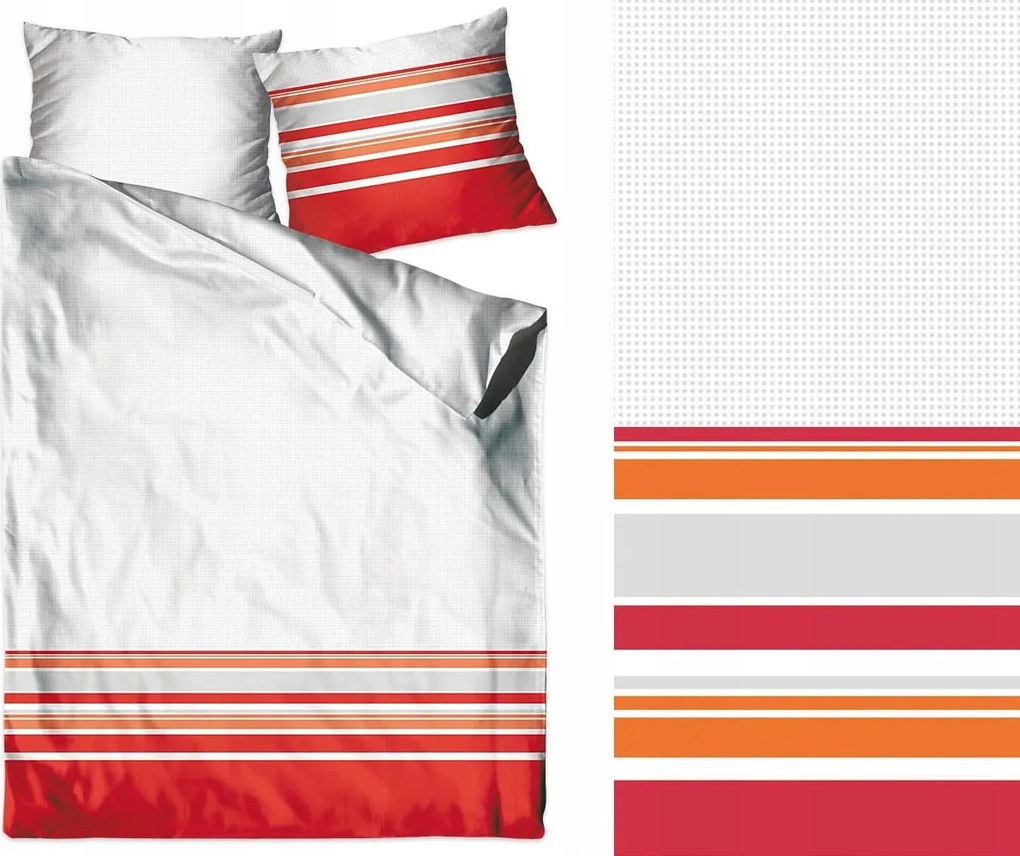 Szatén ágyneműhuzat 200x220 Ambiciózus piros-szürke