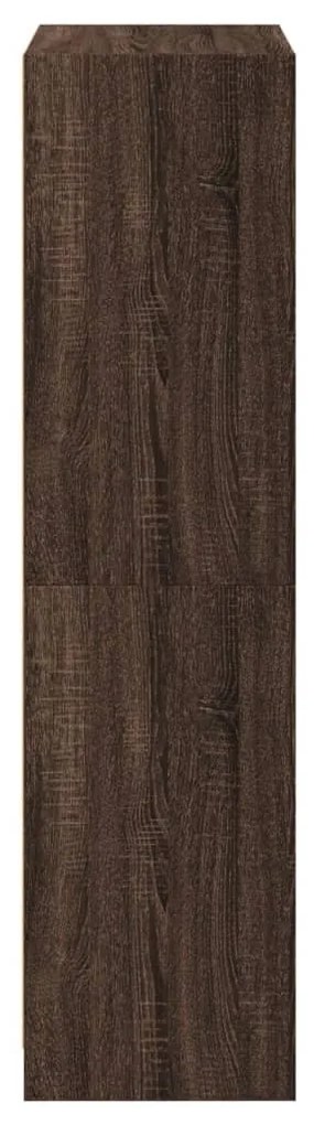 barna tölgyszínű szerelt fa magasszekrény ajtókkal 68x37x142 cm