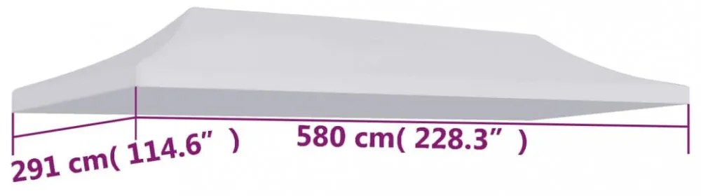fehér tető partisátorhoz 3 x 6 m