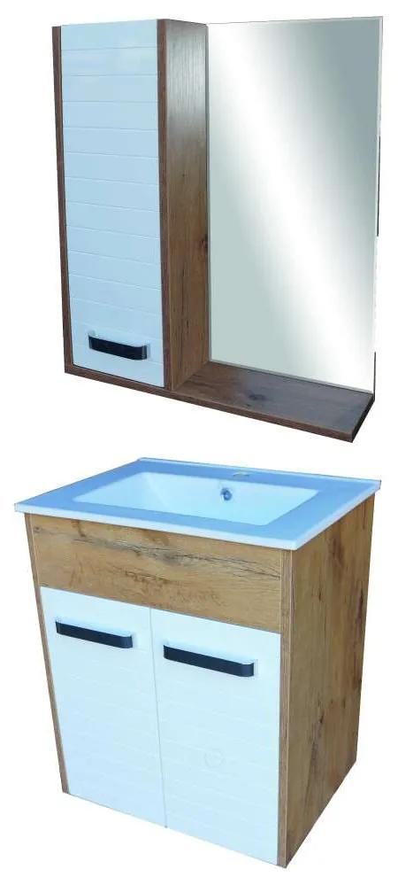 ORIENT 60-75 komplett fürdőszoba bútor, LAVA mosdóval álló/fali