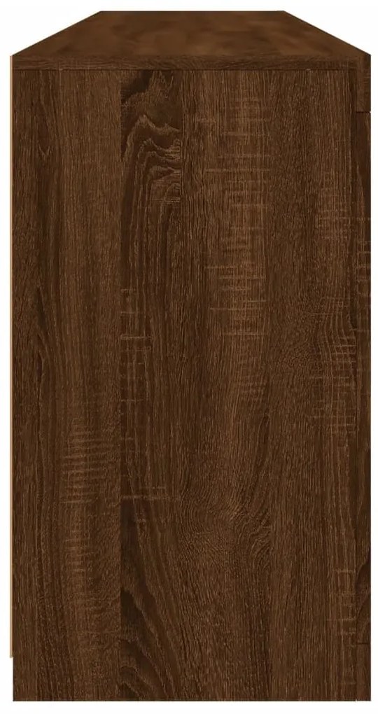 barna tölgy színű tálalószekrény LED-ekkel 162 x 37 x 67 cm