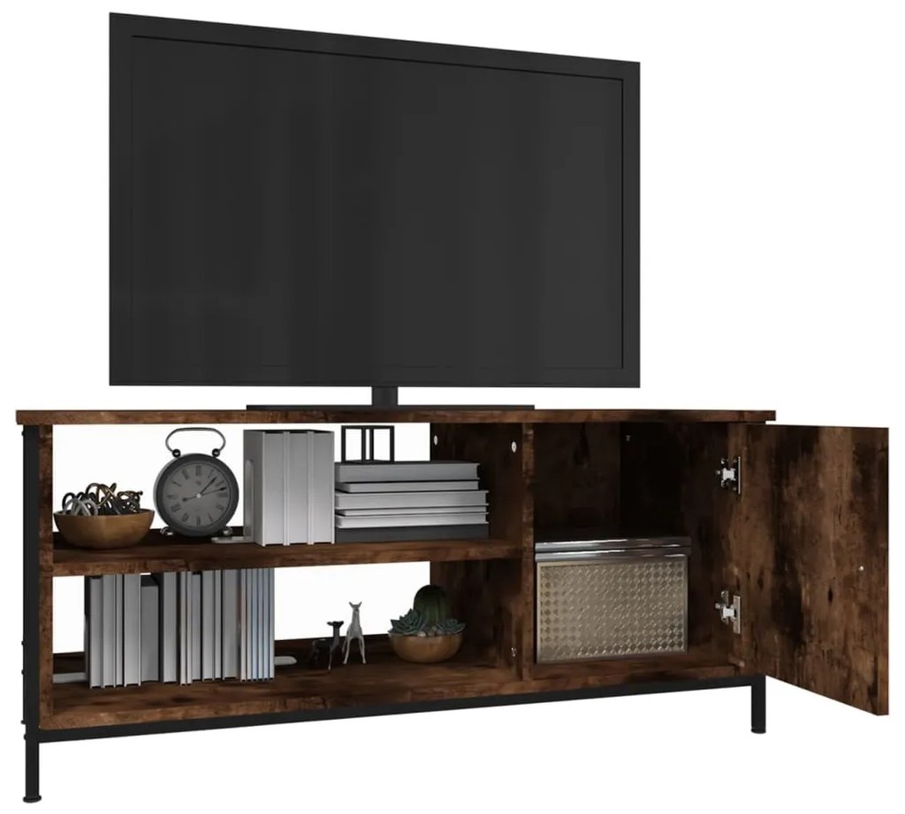 füstös tölgy színű szerelt fa TV-szekrény 100 x 40 x 45 cm