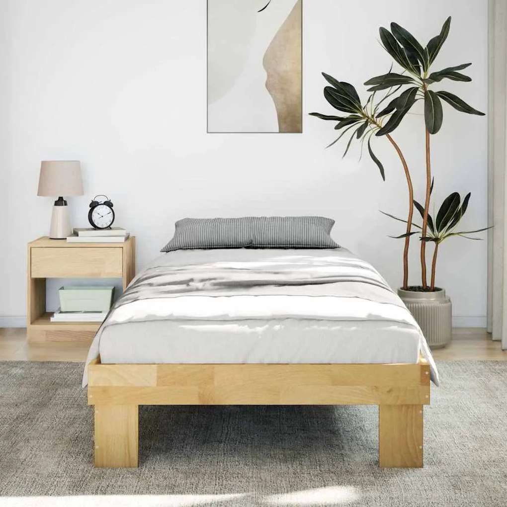 ágykeret matrac nélkül 75x190 cm tömör fa tölgyfa
