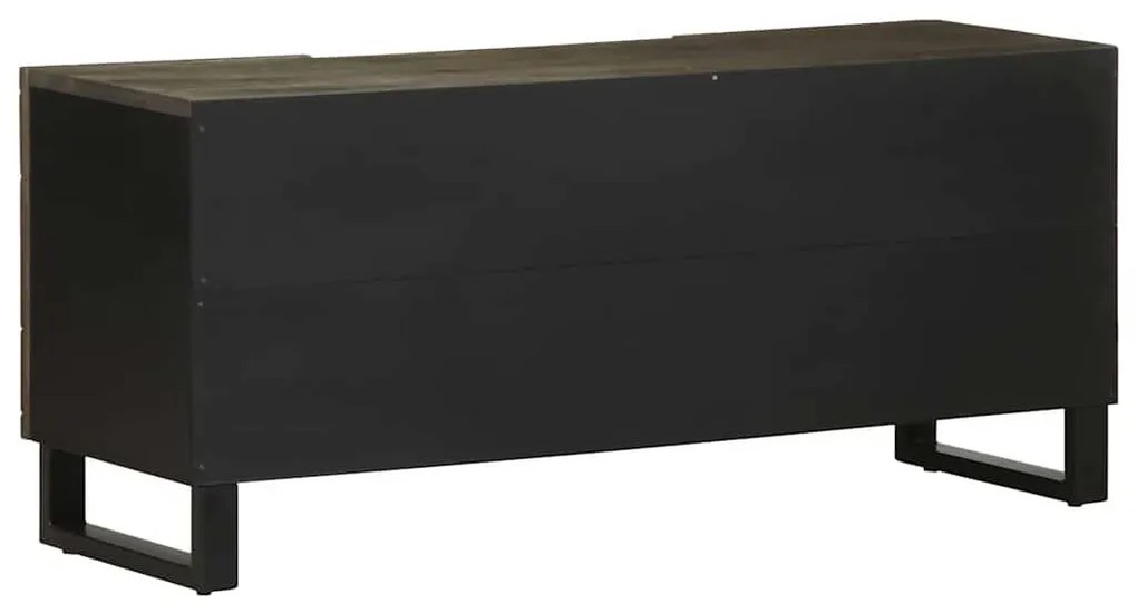 fekete tömör mangófa TV-szekrény 105 x 33 x 46 cm