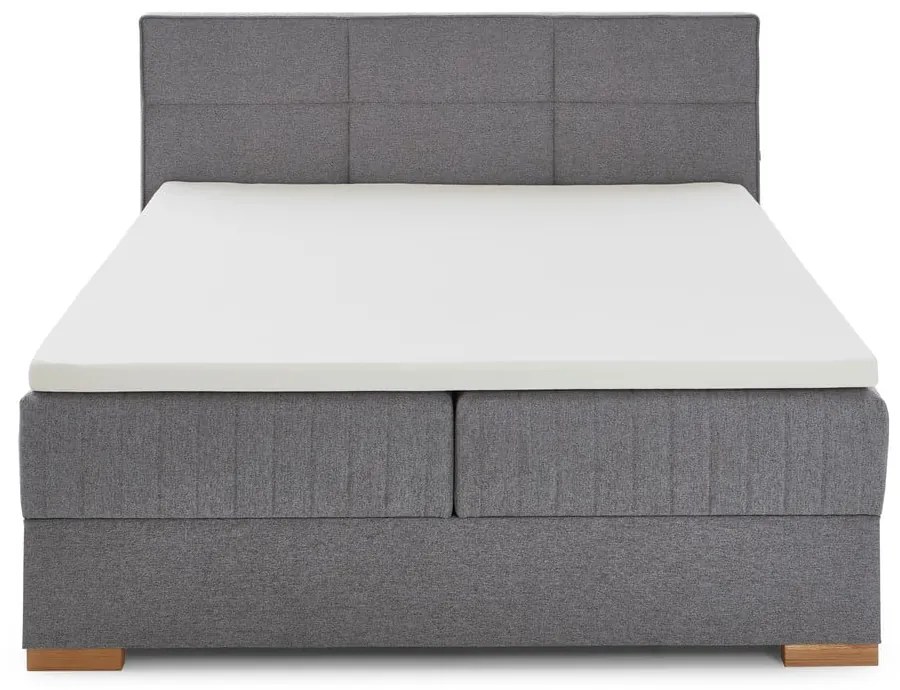 Szürke ágyneműtartós boxspring ágy 160x200 cm Tambo – Meise Möbel