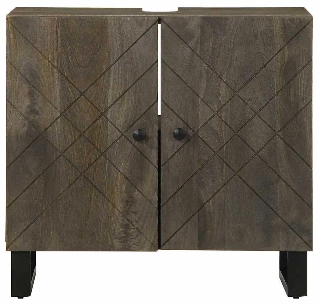 mosogatószekrény fekete 62x33x58 cm tömörfa mangófa