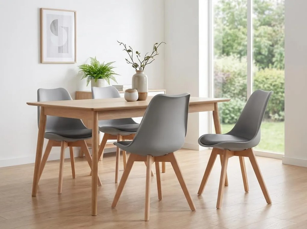 Szürke BALI MARK szék bükk lábakkal, sötétszürke ülőke