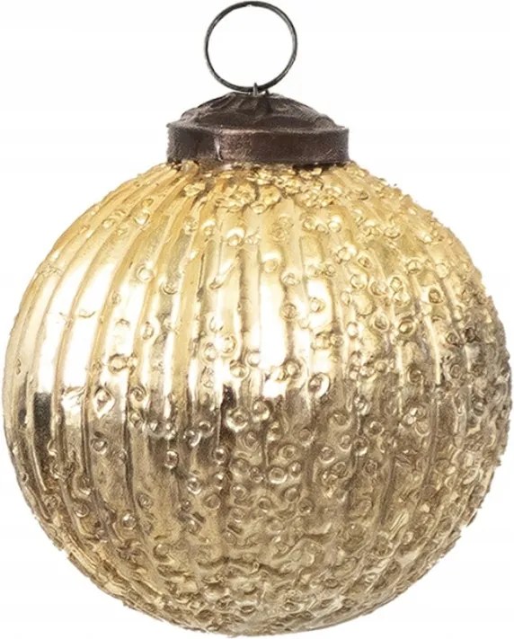 Emma aranyszínű üveg karácsonyi dísz 7x7 cm