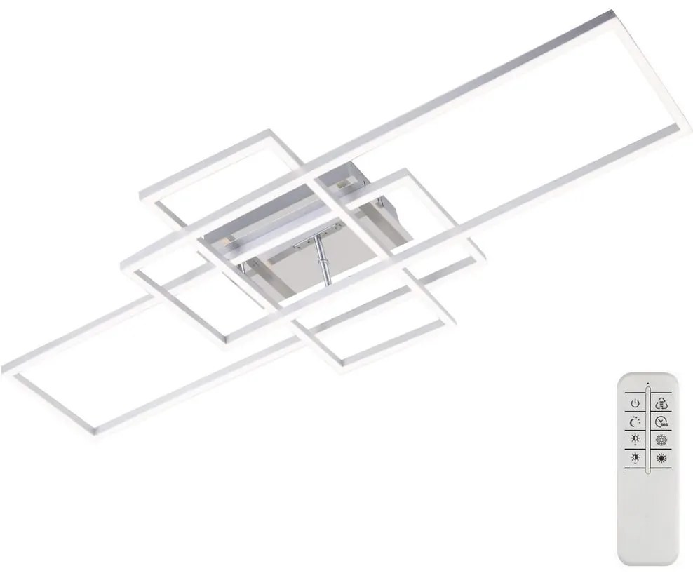 Brilo - LED Dimmelhető felületre szerelhető csillár FRAME LED/51W/230V króm + távirányító