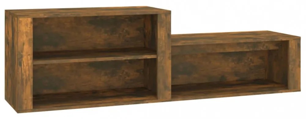 füstös tölgy színű szerelt fa cipősszekrény 150x35x45 cm