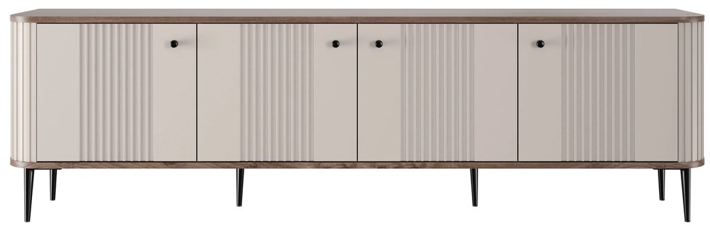Vesper 4D TV-szekrény 187 cm - kasmír / diófa / fekete lábak