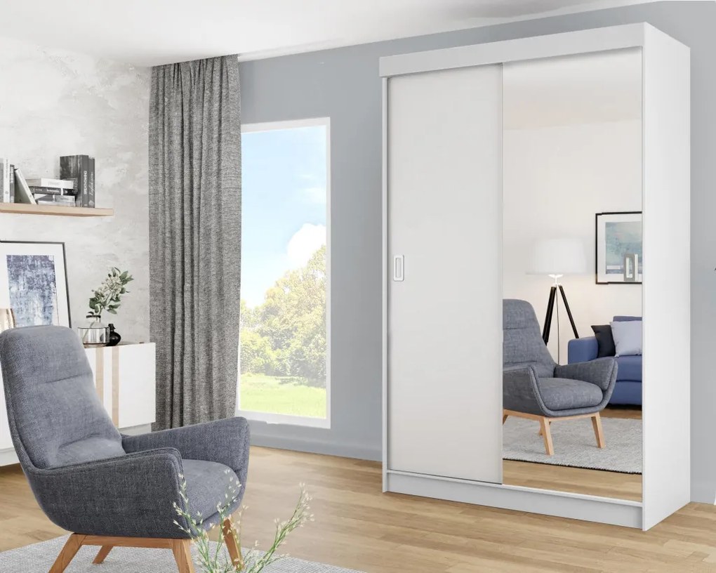 Bill 1 138 Tolóajtós Szekrény 138cm, Fehér