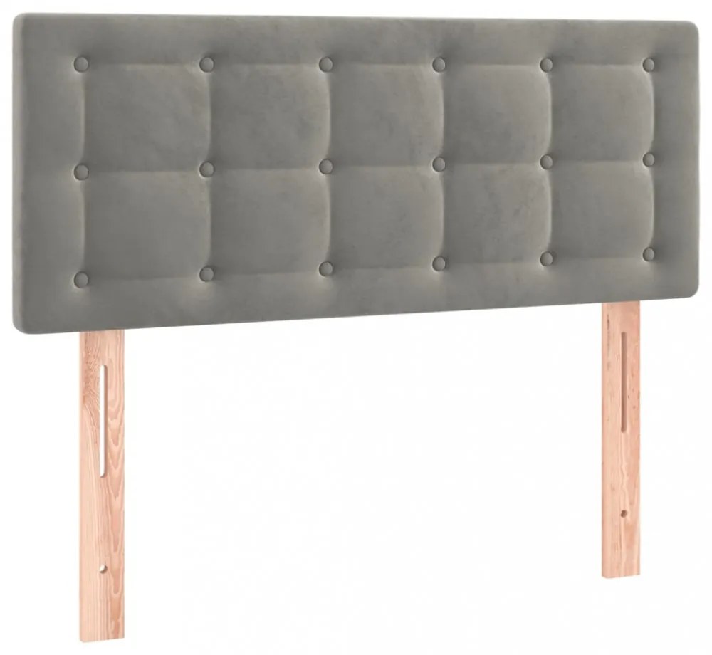 világosszürke bársony fejtámla 100x5x78/88 cm