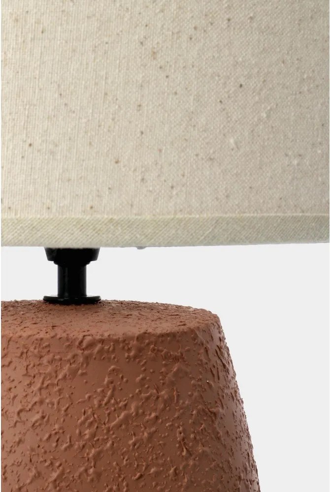 Terrakotta színű kerámia asztali lámpa textil búrával (magasság 41,5 cm) Irvin – Yes Everyday