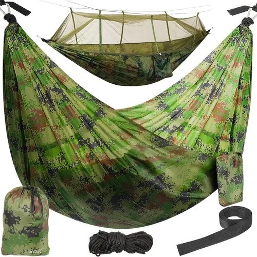 Turista függőágy szúnyoghálóval SANTIAGO ARMY - 260 × 140 cm - 260 × 140 cm