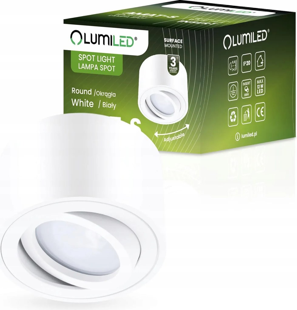 Falra szerelhető Halogén Spot lámpatest LED-hez 50mm