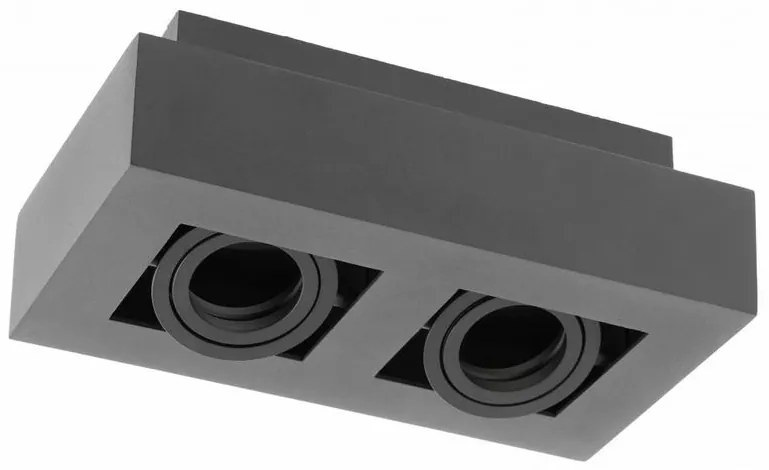 Lámpa Mennyezeti lámpatest ASTER, AC220-240V, 50/60 Hz, GU10, max.50W, IP20, alumínium, dupla, fekete