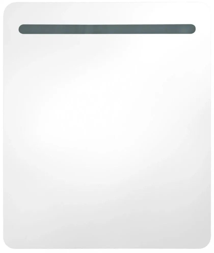 tükrös fürdőszobaszekrény LED világítással 68 x 9 x 80 cm