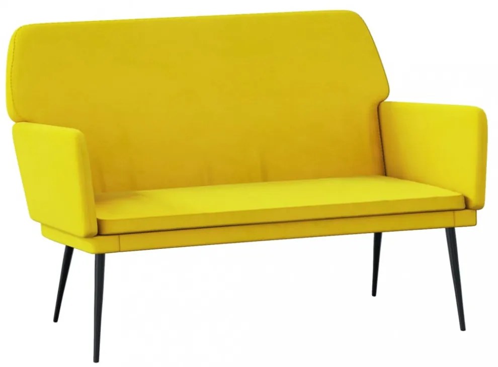 sárga bársonypad 108x79x79 cm